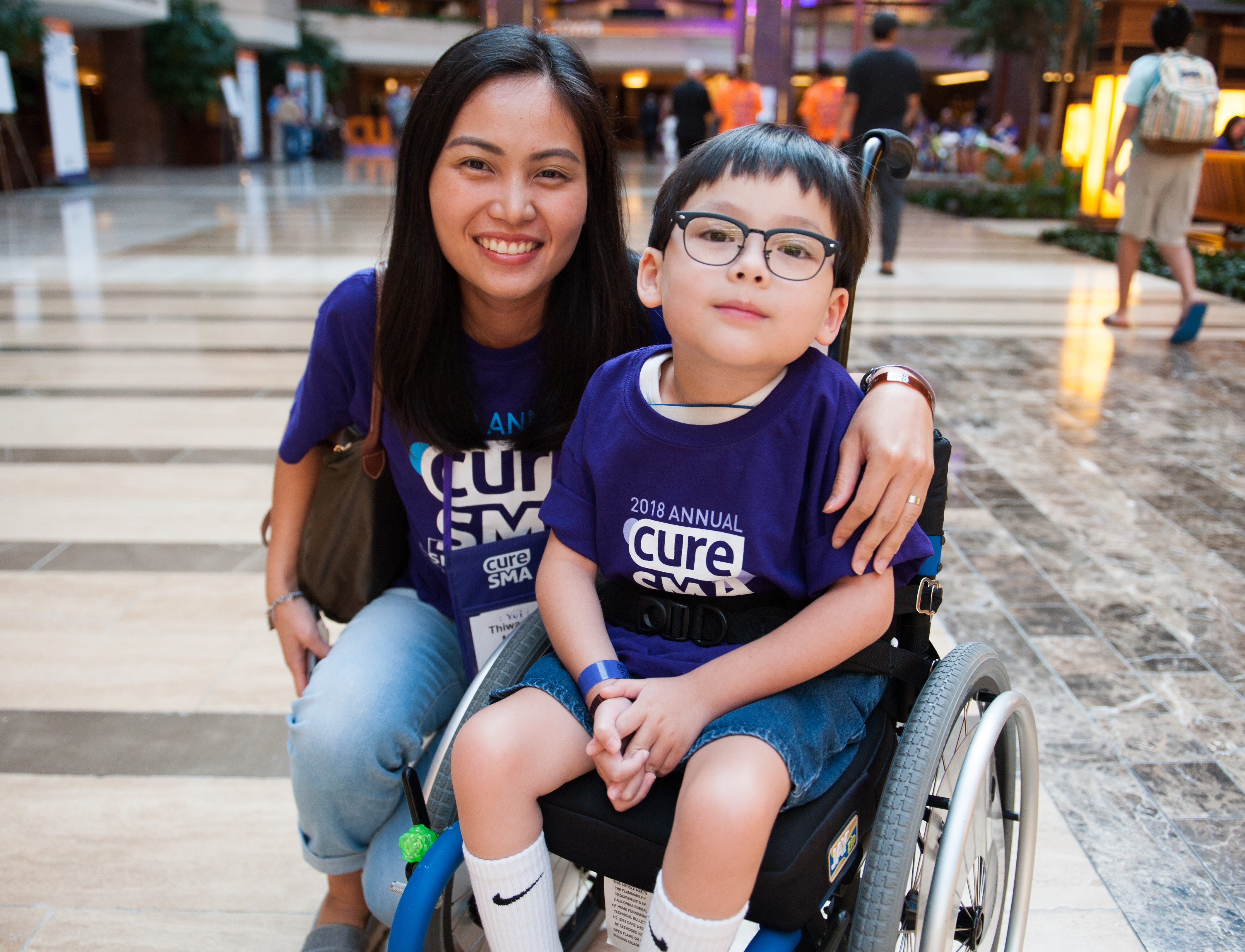 Yui Mundt and her son Anthony Mundt, who lives with SMA attending the SMA Conference