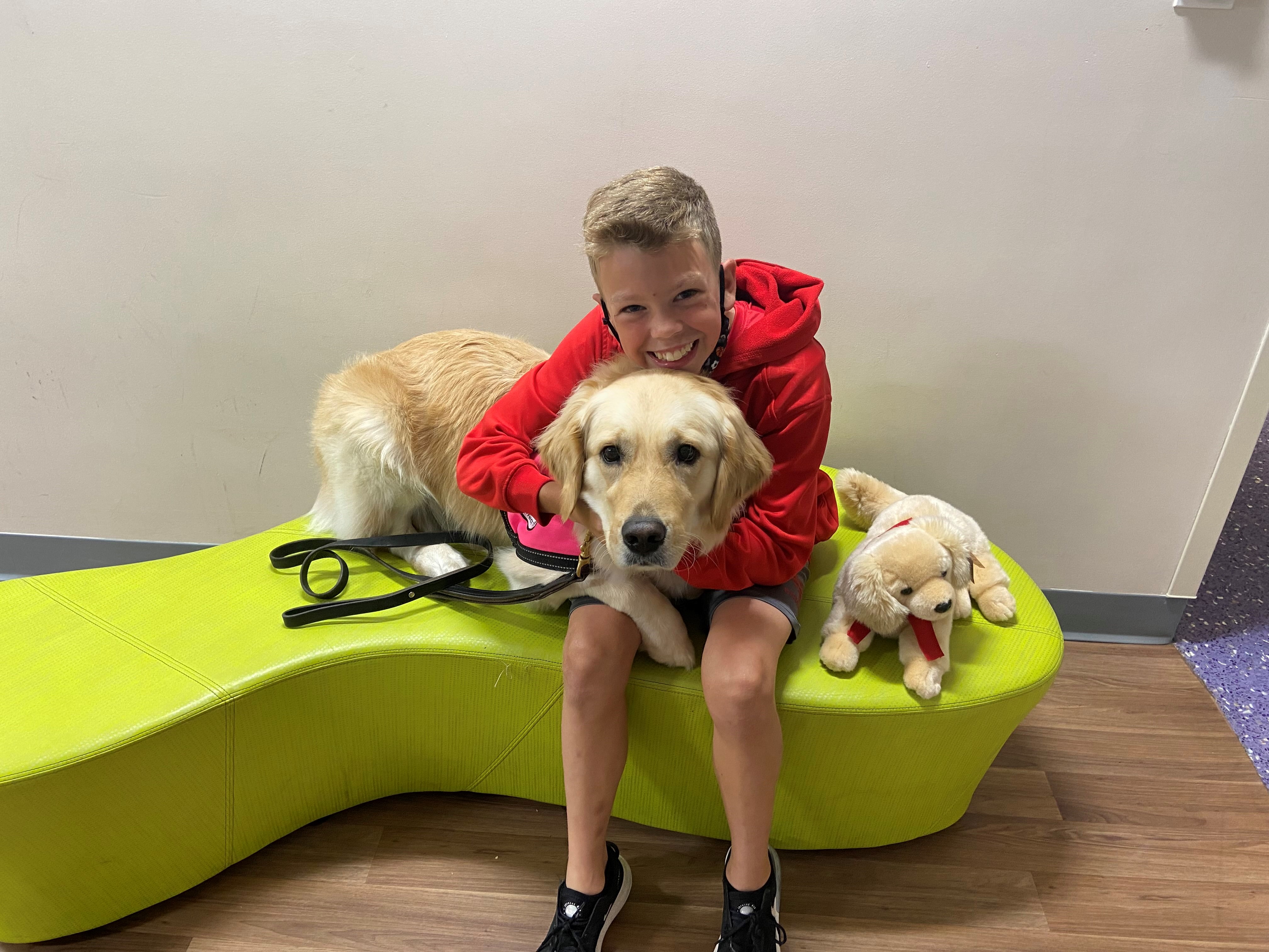 Brady and our Facility Dog, Millie