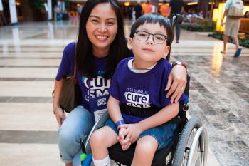 Yui Mundt and her son Anthony Mundt, who lives with SMA attending the SMA Conference